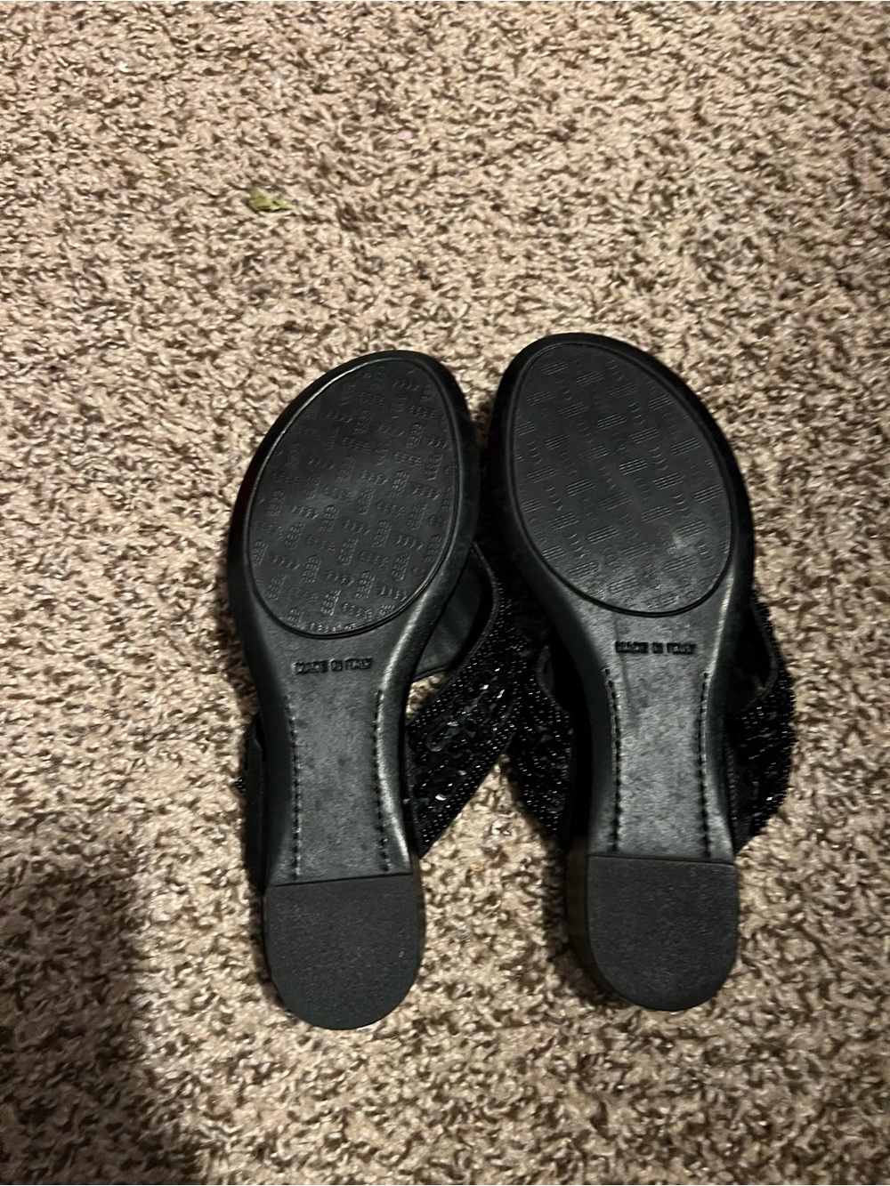 Italian Shoemakers Black Beaded Slide Sandals - Picture 2 of 3